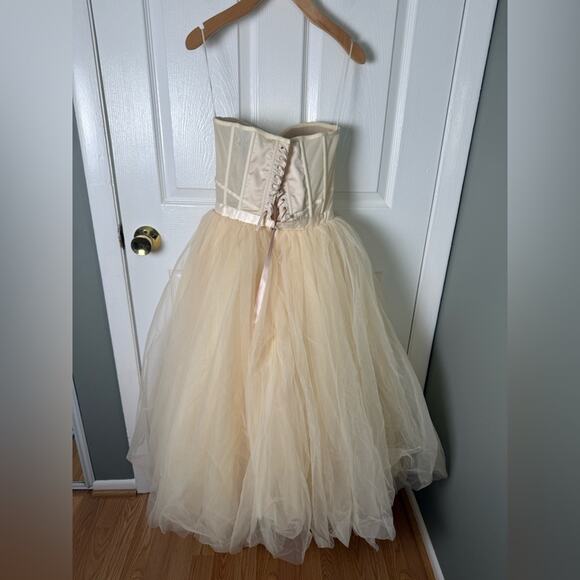 House of CB Darling Vintage Cream Tulle Midi Dress S - Picture 7 of 14